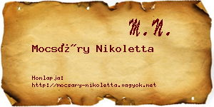 Mocsáry Nikoletta névjegykártya